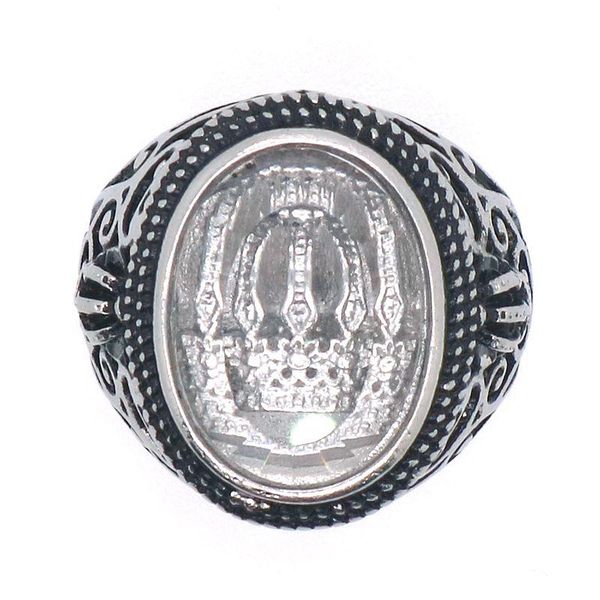 

cluster rings 316l stainless steel est silver-color crown ring, Golden;silver