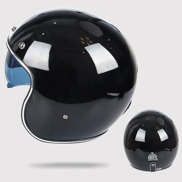 

motorcycle helmets vintage helmet abs 3/4 open face capacete para motocicleta cascos moto racing with inner lens