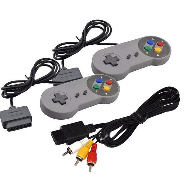 

game controllers & joysticks 3pcs/lot gamepad 16 bit controller av cable for super snes system console control pad