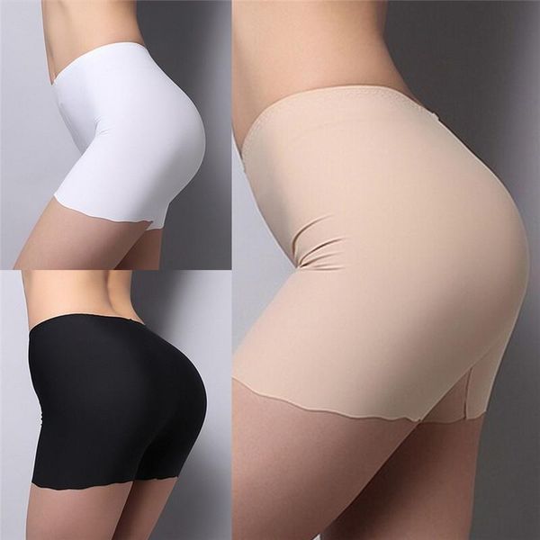 

women's panties 1pc summer underwear shorts silk ice pants white/black/nude women safety short gifts for size, Black;pink