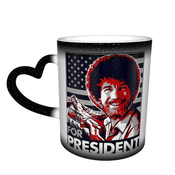 

mugs bob ross mug cute porcelain cafe color changing creative cups