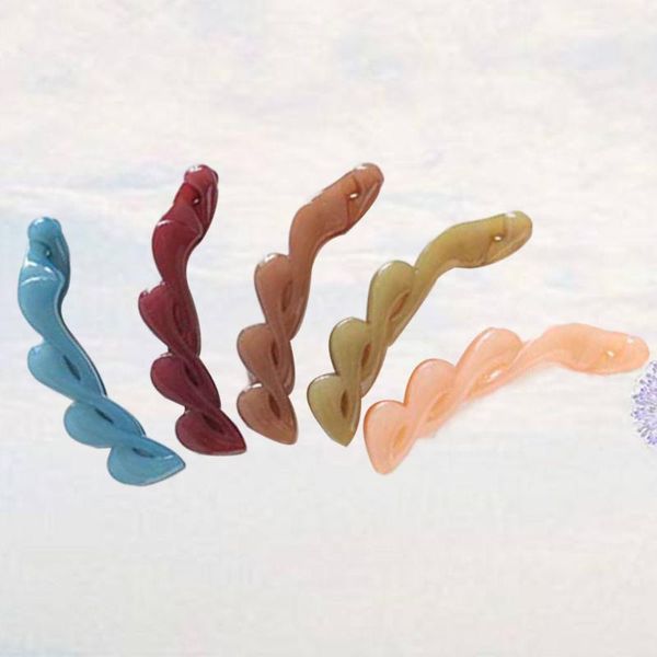 

hair clips 5pcs fashion banana clip toothed ponytail holder strong tension claw (blue + khaki brown dark purple peach