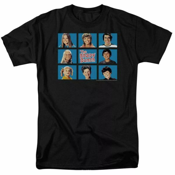 

the brady bunch framed t shirt mens licensed classic merchandise black, White;black