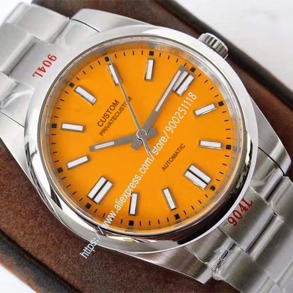 

wristwatches miyota8215 movement 41mm automatic mechanical watch for the men's watches men 904l stainless steel sapphire glass blue dia, Slivery;brown
