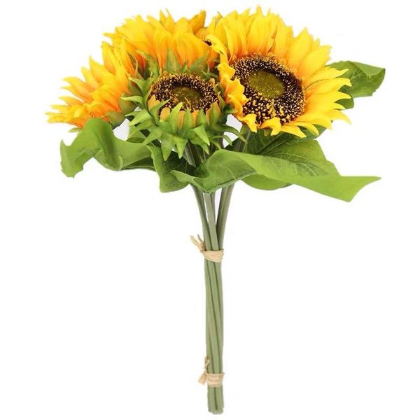 

decorative flowers & wreaths 1 bunch 7 heads artificial sunflower fake flower for home party el garden decoration wedding holding