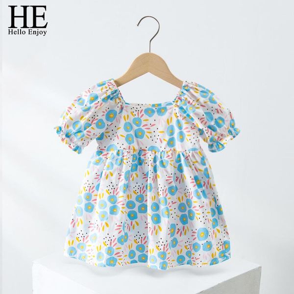 

girl's dresses he hello enjoy 2021 sweet children's skirts girls' summer flower princess, Red;yellow
