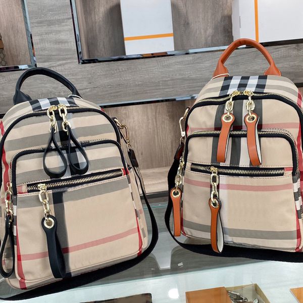 A113 mochila feminina ombro sacos de noite bolsa bolsa tote moda clássico listra lona xadrez zíper retalhos cor alta qualidade artw