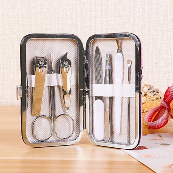 

nail art kits 7pc/1 sets of professional carbon steel clippers set 4color pedicure scissors scorpion knife ear pick trimmer tool