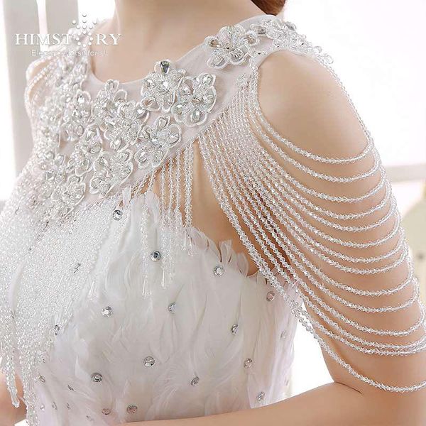 

chains himstory fashion jewelry dress accessories collar necklace luxury lace flowers shoulder chain wedding bridal, Silver