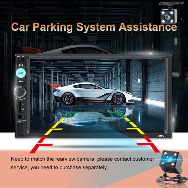 

car audio family autoradio 2din general models 7'' touch screen bluetooth radio player aux rear view camera mirror link