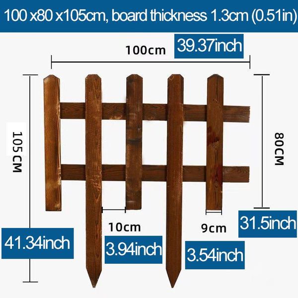 Recinzione, cancelli a traliccio 100 * 80 * 105 cm legno anticorrosione carbonizzato inserito recinto in legno cortile esterno recinti in legno massello fiore ZL0461