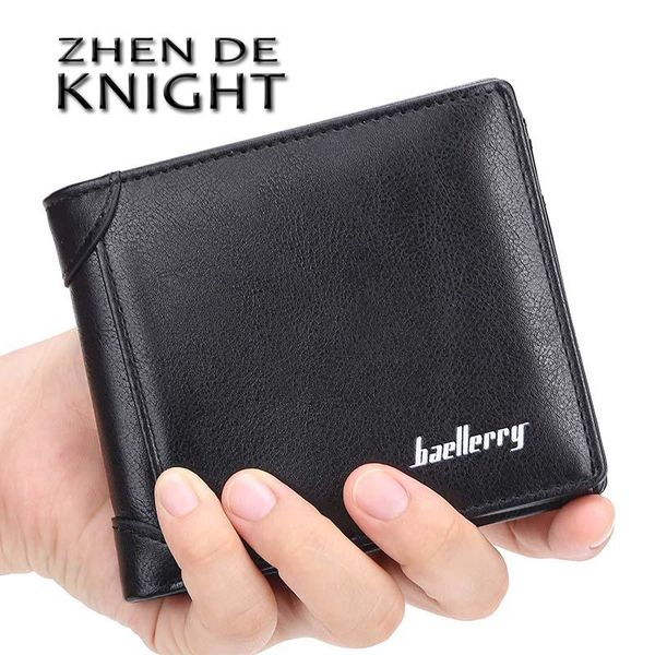 

wallets brand men wallet fashion multi-card man vintage short male card purse for leather money bag quality, Red;black