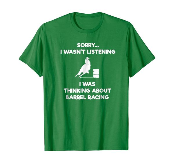 

barrel racing shirt - funny listening, White;black