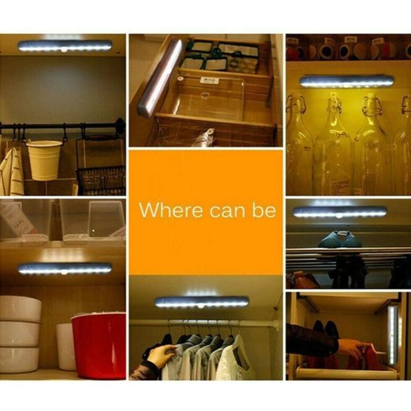 

leds pir led motion sensor light cupboard wardrobe bed lamp under cabinet night for closet stairs kitchen