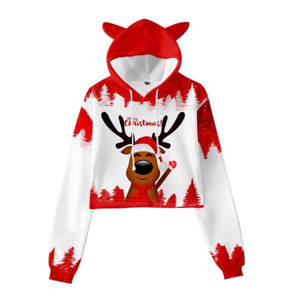 

men's hoodies & sweatshirts 2021 products foreign holiday christmas elk 3d color printing spring and autumn trends navel cat ears child, Black
