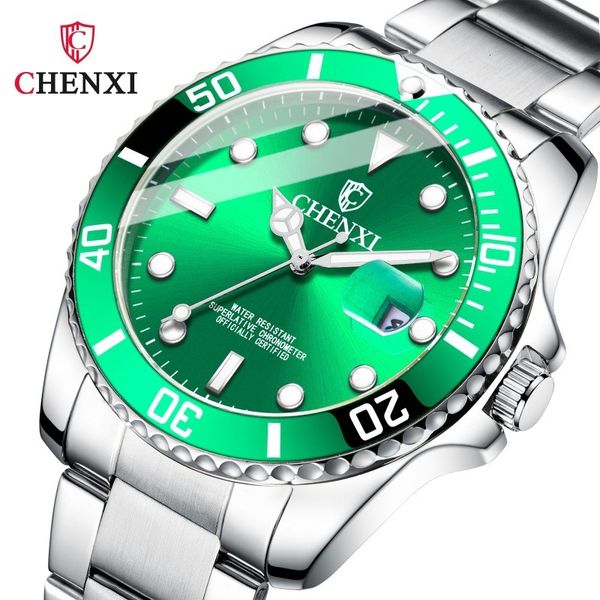

green water ghost watch female men non mechanical dawn lovers waterproof fashion luminous men's watch, Slivery;brown