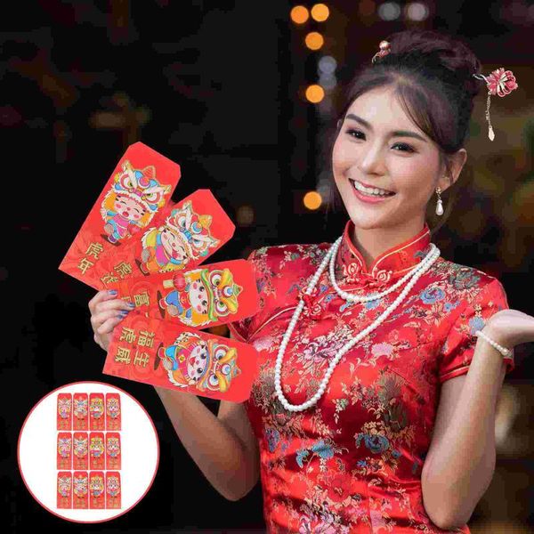 

gift wrap 12pcs chinese year tiger design red envelopes thickened