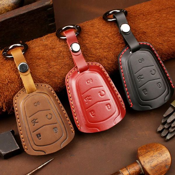 

keychains for cadillac- ct4 ct5 ct6 xt4 xt6 lyriq escalade seville car key cover bag accessories keychain keyring, Silver