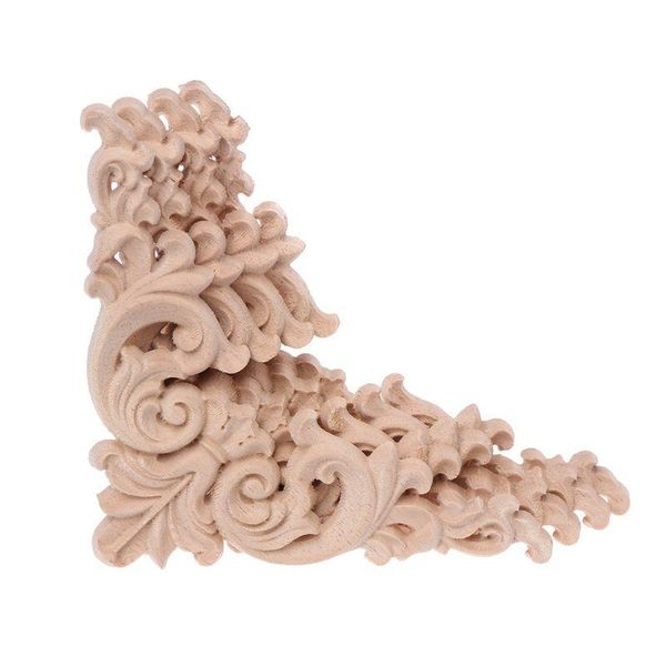 

4pcs/set wood carved corner cupboard cabinet decal onlay applique unpainted frame for home furniture decoration 12x12cm frames