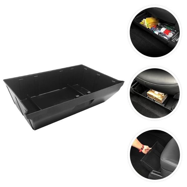 

car organizer 1 pc under seat drawer box black flocking storage case