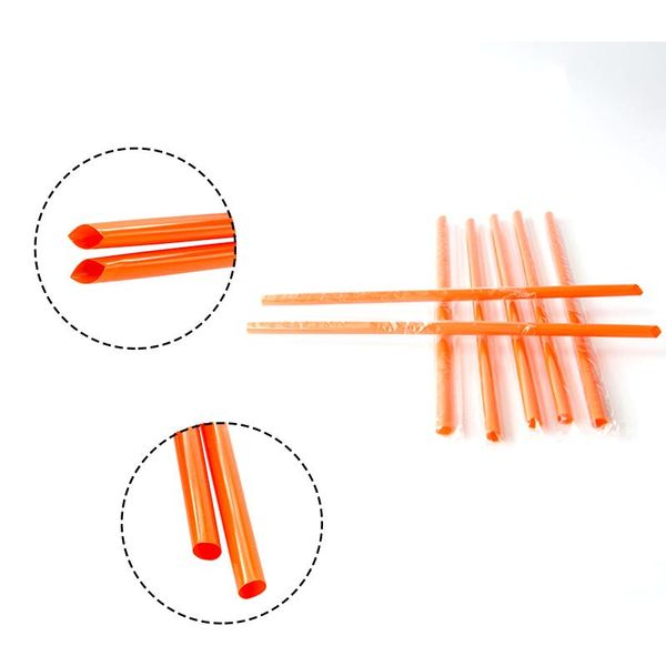 

drinking straws 100pcs orange straw 185mm long wedding party cocktail supplies kitchen accessories disposable individual packaging plastic d