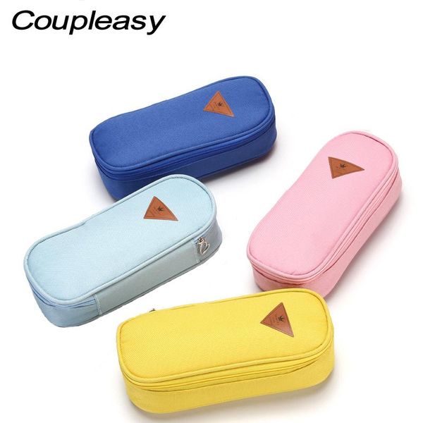 

color canvas pencil case cloth pen bag pouches student stationery box kids supplies gift bags