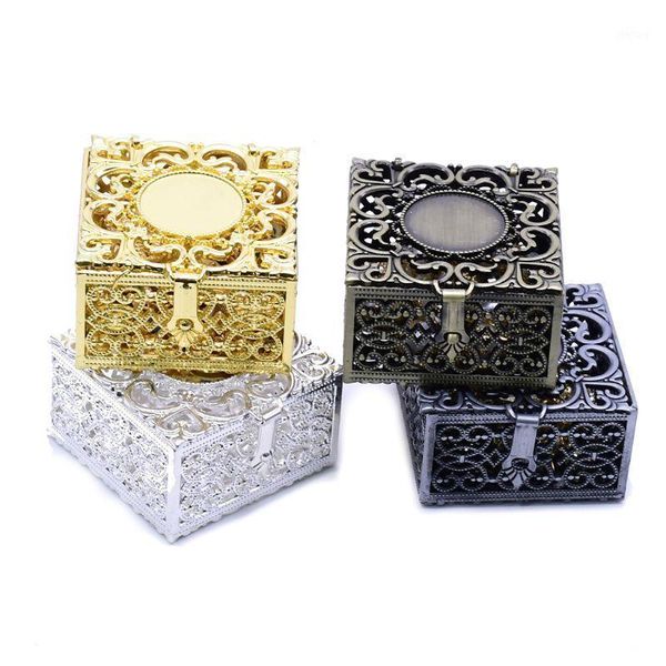 

storage bottles & jars 581c rosary bead box necklace metal christian catholic religious jewelry case