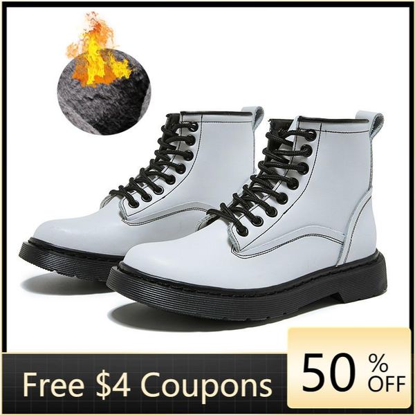 

boots women genuine leather plush soft ankle warm 2021 winter inside waterproof snow shoes riding, Black