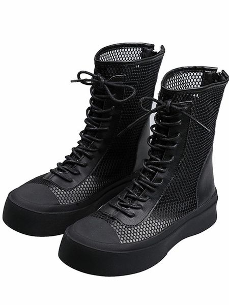 

boots women fall 2021 breathable lace casual street s handsome, Black