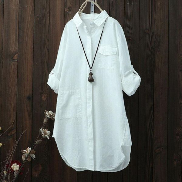 

women's blouses & shirts white shirt women button up womens blouse long sleeve solid loose casual cotton korean woman clothes