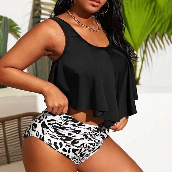 

women's swimwear bikini print bikinis set beach tankini swimsuit women two piece baÃ±adores mujer 2021, White;black
