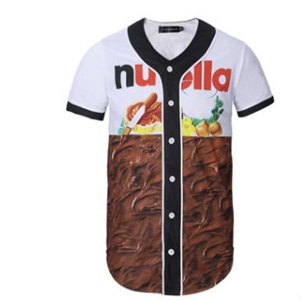 Herren Baseball Jersey 3D T-Shirt Bedrucktes Button Shirt Unisex Sommer Casual Unterhemden Hip Hop T-Shirt Teenager 08