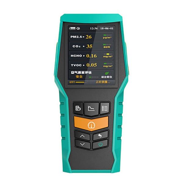 Analisadores de gás Testador de qualidade do ar de mão Analisador Profissional Smog/Dust/Formaldeído Detector CO2 Monitor 123/126/128S