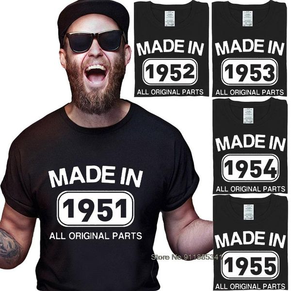 

men's t-shirts o neck birthday idea in 1951-1955 present novelty short sleeve sell tees cotton black white t-shirt, White;black