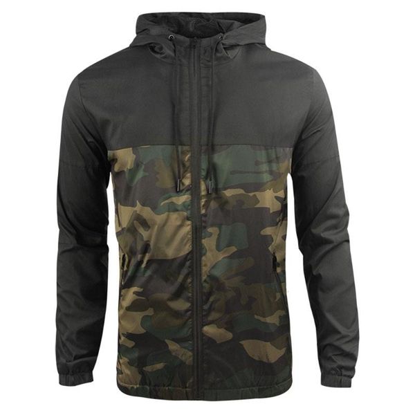 

men's jackets spring 2021 and autumn camouflage color matching sports coats mesh fashion all-match casual outdoor, Black;brown