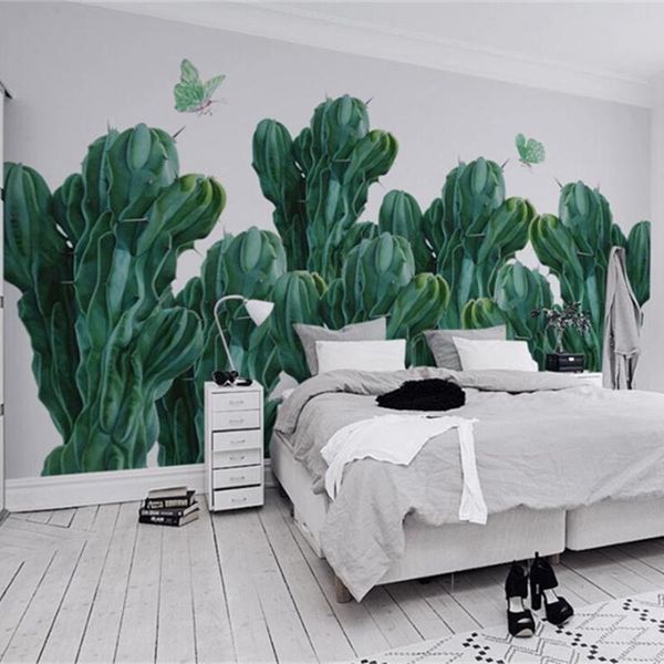 

custom po wallpaper nordic style beautiful cactus 3d stereoscopic for living room tv background kitchen extra thick wallpapers