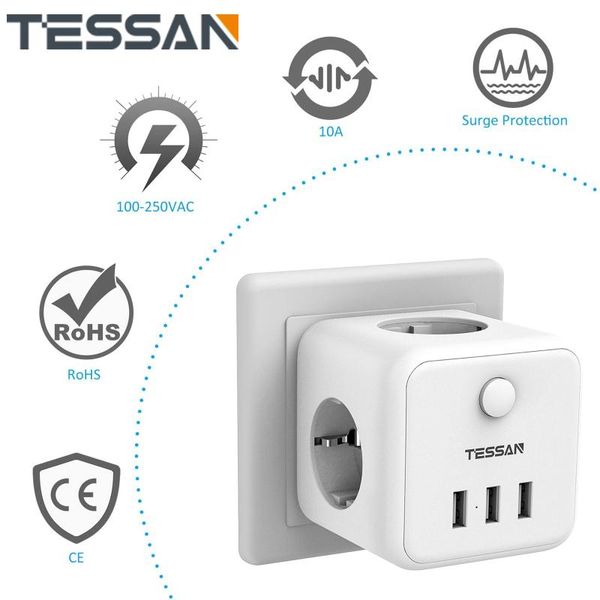 

smart power plugs white eu mini wall socket travel strip with switch 3 ac outlets usb ports charger 5v 2.4a for phone/lapcamera