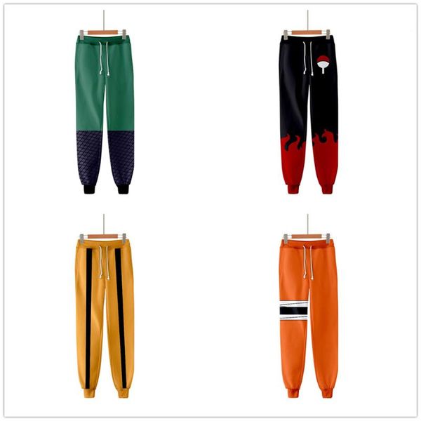 

men's pants 2021 spring autumn 3d print sweatpants anime naruto akatsuki kakashi casual long sweat cosplay jogger fitness trousers, Black