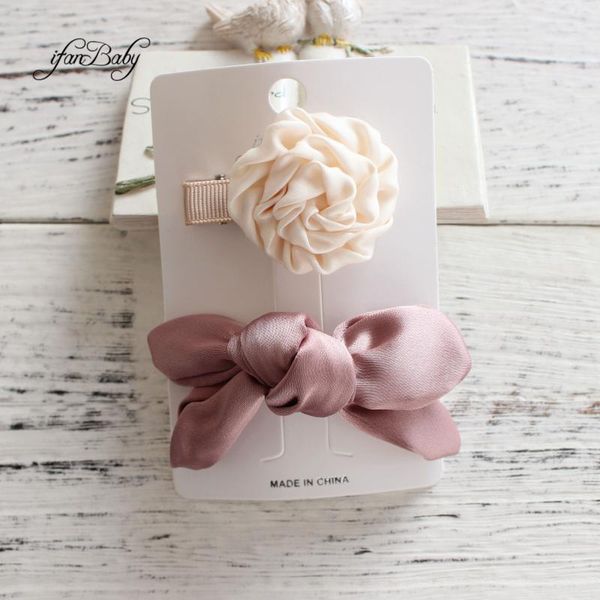 

hair accessories cute children girl flower clips, Slivery;white