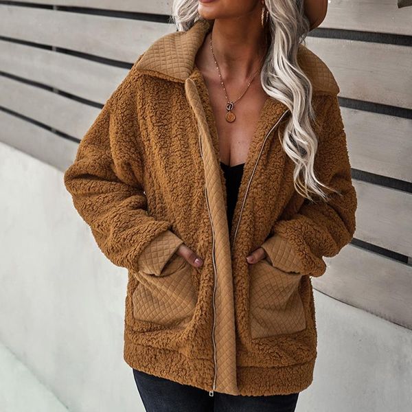 

women's hoodies & sweatshirts hoodie women autumn winter jacket female coat causal soft hooded fleece plush warm oversized faux fur flu, Black