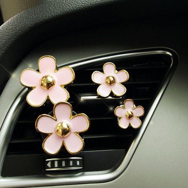 

4pcs creative flower shaped metal diffuser for auto car air freshener