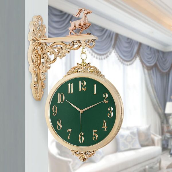 

wall clocks modern nordic clock fashion luxury creative double sided minimalist home mecanismo reloj pared decor df50wc