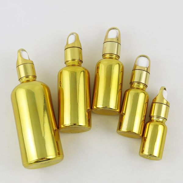 

10ml 20ml 30ml 50ml 100ml essential oil portable gold painting glass with dropper for liquid reagent pipette bottles storage & jars