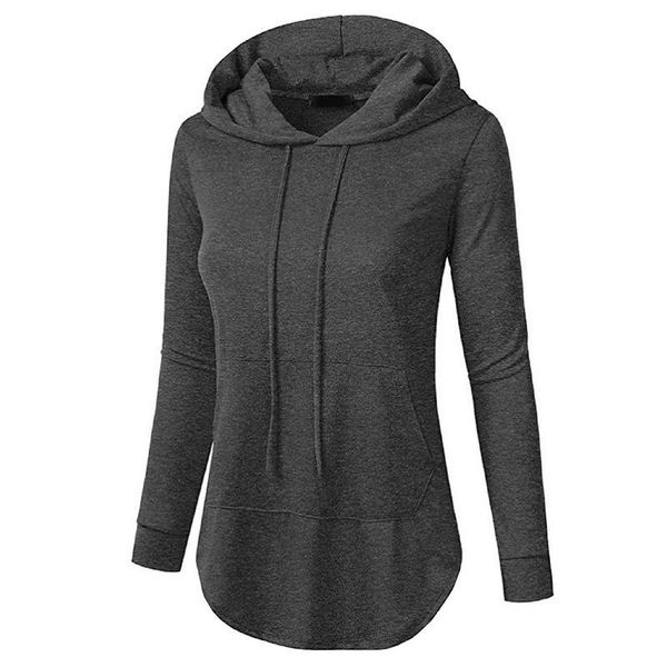 

women's hoodies & sweatshirts fashion autumn women long sleeve cotton sweatshirt long-sleeved casual pullover jumper solid top, Black