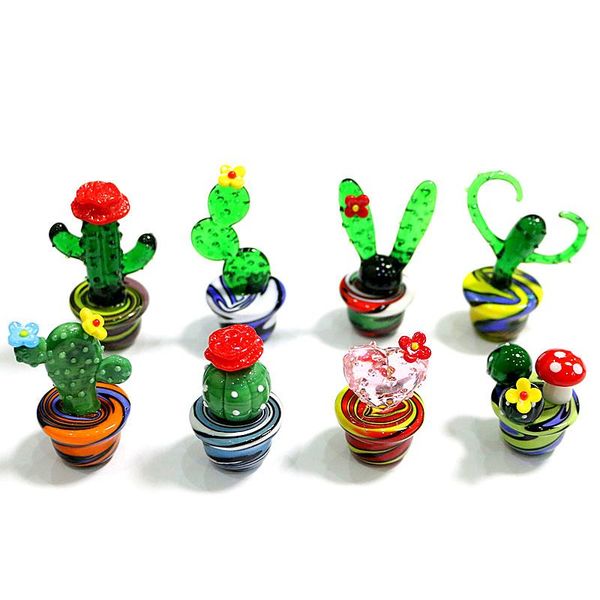 

decorative objects & figurines handmade murano glass cactus crafts ornaments creative colorful cute miniature plant sculpture for home table
