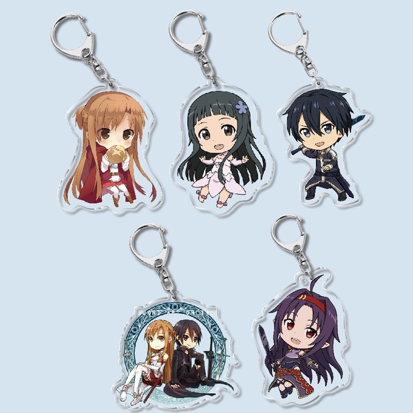 

Sword Art Online Keychain Woman Anime Key Chain Men Pendant Yuuki Asuna Keyring Cartoon Cute Jewelry Metal for Pants Llaveros