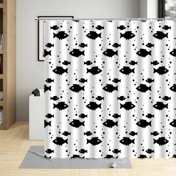 

shower curtains minimalist bathroom cartoon seabed animals white background kids bathtub decor waterproof curtain with hooks