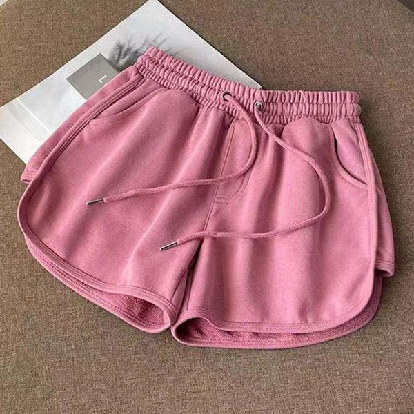 

women's shorts fashion womens drawstring casual elastic waist loose solid pants beach correndo short, White;black