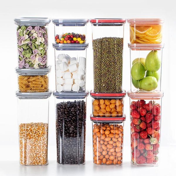

storage bottles & jars jar food box refrigerator plastic clear container boxes leakproof kitchen tank canister sets