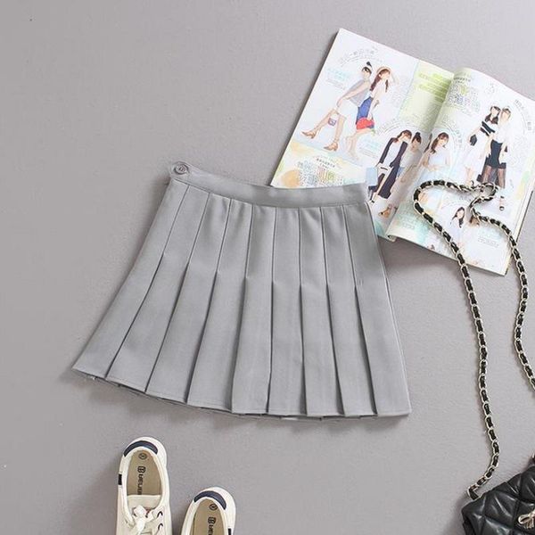 

summer women pleated skirt harajuku preppy style plaid mini cute japanese school uniforms ladies spring kawaii skirts, Black